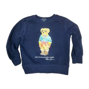POLO Ralph Lauren Polo Bear Fleece‎ Crewneck Sweatshirt Toddler Size 3/3T